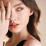 QKEPCY Anillo Ajustable Manos Abrazando Cristales Brillantes Joya...