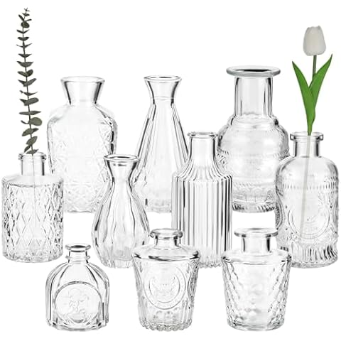 hanmir Vintage Glass Bud Vases Set Cover