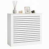 KAFHGEIN Cubre Radiadores Modernos de Madera, Cubreradiador Blanco con Estante Radiador Flotante, Mueble Radiador Decorativo para(15.7x7.8x11.8)