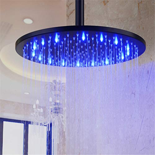 Cabezal de ducha giratorio LED Cabezal de ducha de lluvia 8-16" Cuadrado Revestimiento de acero inoxidable Cabezal de ducha fijo Grifo Accesorio de baño Rociador de ducha superior
