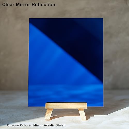 Image of 12x16 Inches Blue Mirror Acrylic Sheet - 2 Pcs Reflective Acrylic Panel for DIY Crafts, Home Decor & More (30x40 cm)