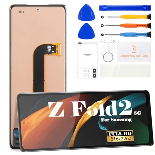 TFT for Samsung Z Fold 2 5g Screen Replacement for Samsung Galaxy Z Fold 2 LCD Digitizer Repair Kits for Samsung SM-F916B Touch Screen Display Assembly Kits Without Frame(Black,NO Fingerprint)