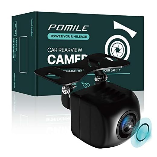 POMILE Bil omvänd kamera senaste supernattsynsfunktion, 170° fisheye-lins, högupplöst HVD-chip, IP67/68 vattentät seismisk dammförebyggande, 12V backup-kamera (svart, 1)