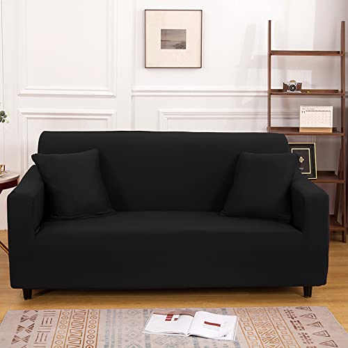 Styleys Polyester Black Sofa Covers Stretchable Couch Cover Sofa