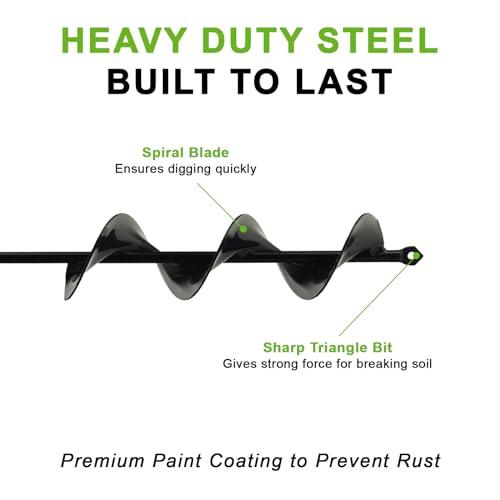 Auger Drill Bit for Planting 2.6 x 16.5 Inch, Garden Auger Spiral Drill Bit for 3/8\" Hex Drive Drill, Earth Post Hole Digger Bulb Planter Plant Flower Planting Auger for Drill Rapid Bedding Digging - Thumbnail 5