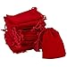 Juvale Velvet Jewelry Pouch Drawstring Bags for Gifts (2.7 x 3.5 In, Red, 50 Pack)
