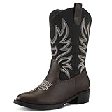 K KomForme Cowboy Boots for Girls and Boys Western Mid-Calf...