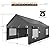 Shintenchi Carport 12' x 20' Heavy Duty Portable Garage, Carport Canopy with Side-Opening Door & Roll-Up Windows, Car Canopy for Truck,Car,Boat,Grey