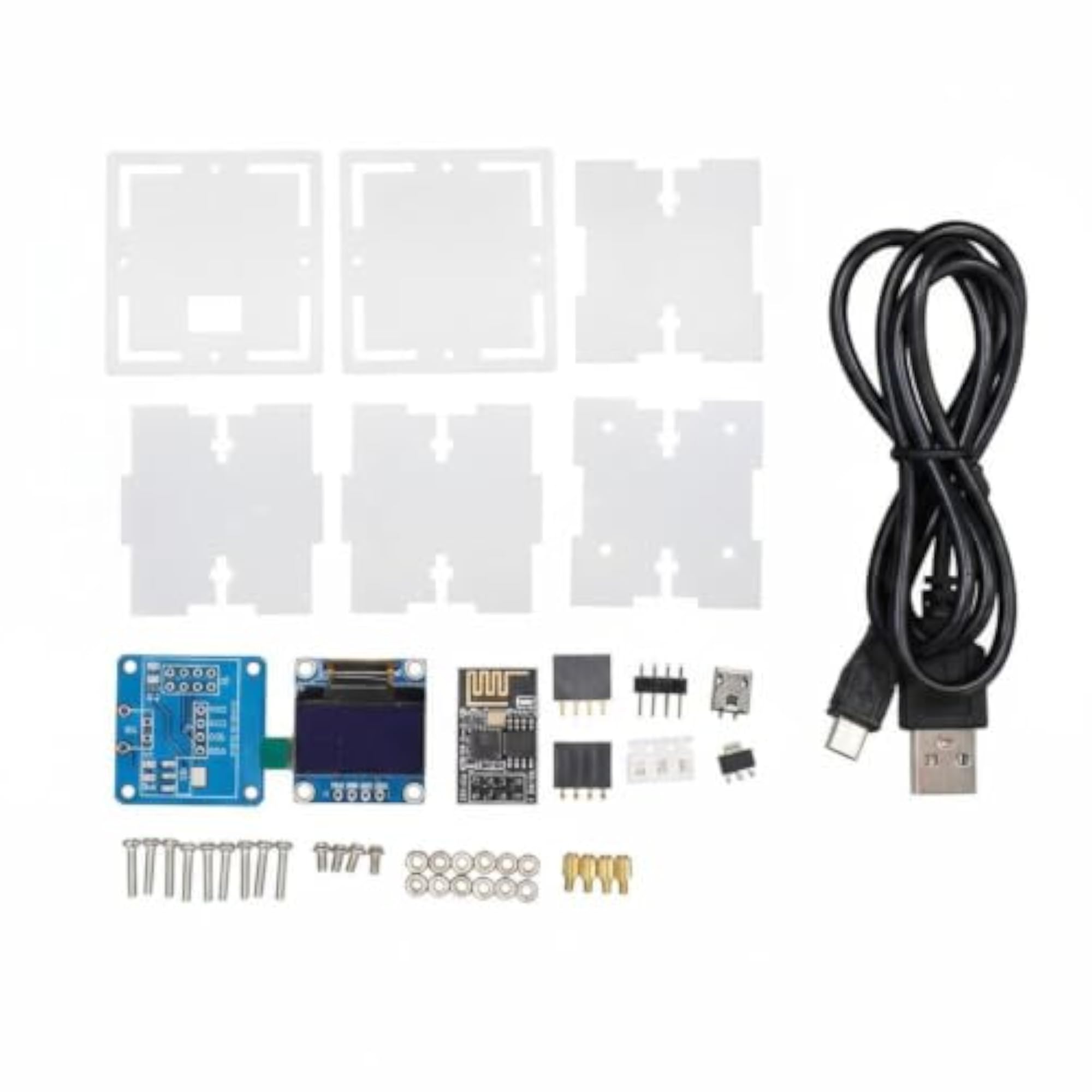 ESP8266 Clock Temperature and Humidity Display Mini Weather Clock Kit