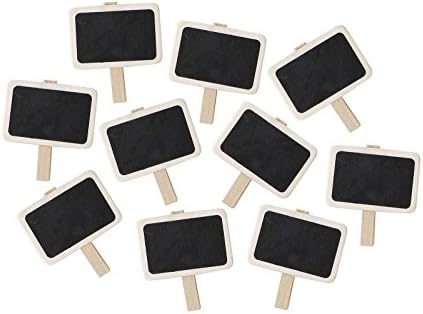 Mini Blackboard Pegs with Wooden Clips - Square (10)