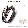 Aucuu Men's Braided Multi-Layer Leather Bracelet With Stainless Steel Magnetic Clasp - Boys Bracelet Birthday Gift For Him #1