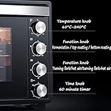 6-in-1 Air Fryer Oven, 40L Large Capacity Electric Toaster Oven with Convection Bake & Broil, Built-in Interior Light, 90-230°C Adjustable Thermostat, 60-Minute Timer - Image 2