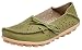 Serene Womens Leather Cowhide Hollow Out Casual Flat Driving Shoes Boat Loafers (8B(M)US, Army Green)