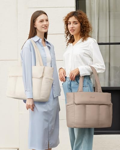 Image of LOVEVOOK Laptop Bag for Women Puffer Work Tote Bags Lightweight Large Computer Bag Purse for Teacher Nurse Travel Daily