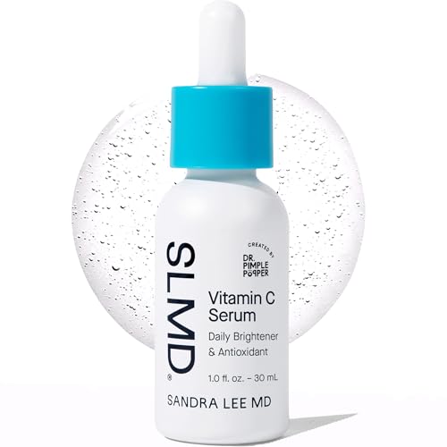 SLMD by Dr. Pimple Popper - Vitamin C Serum - Vitamin C Face Serum & Hyaluronic Acid to Visibly Smooth, Hydrate and Brighten Skin - Minimize Appearance of Fine Lines & Wrinkles - 1 Fl. Oz.