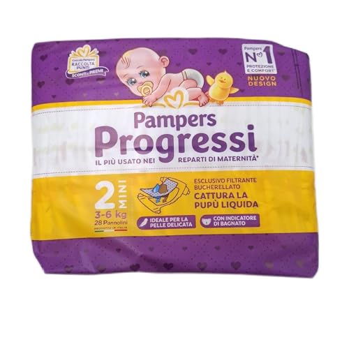 Pampers Progressi Mini + 500 puntos mimos extra de regalo, talla 2 (3-6 kg), 112 pañales (formato repuesto)