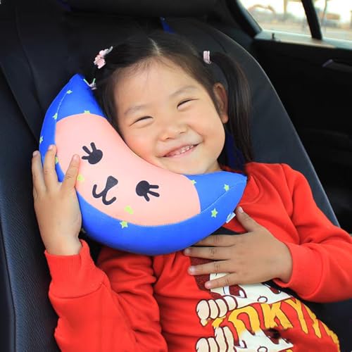 Image of Kids Car Seat Travel Neck Pillow Soft Neck Support Cushion Car Seat Belt Cover Cushion Pillow Car Seatbelt Shoulder Pad Head Neck Support Pillow Seat Strap Pillow for Car Airplane Pushchair Travel
