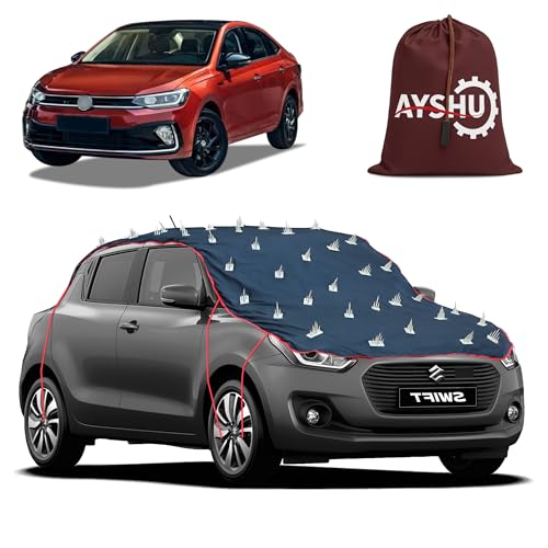 Image of AYSHU Water-Resistant Spike Car Cover for Volkswagen Polo Exquisite - Protects from Dogs, Monkeys, Dust, Sunlight & UV - Full Roof Universal Fit