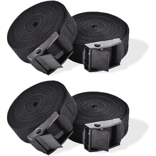 39.5 x 1in Tie Down Straps 4Pcs Heavy Duty Lashing Straps Adjustable Cam Buckle Tie-Down Straps for Motorcycle Cargo Trucks Trailer Luggage Black
