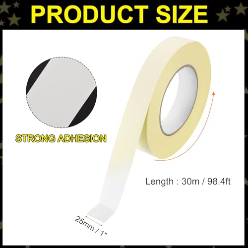 Image of MECCANIXITY Insulating Acetate Cloth Adhesive Tape, 1in x 98ft White Electrical Heat Resistant Fabric Tape with Paper for Laptop Electric Automotive Guitar Repair Wire Harness