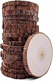 【Perfect Size】Diameter: approx 3.5-4inch(9-10cm); Thickness: approx 0.4inch(1cm). The package contains 20 pcs of natural wood slices. The size and thickness of each slice are strictly measured, and we guarantee that you will get the size and thicknes...