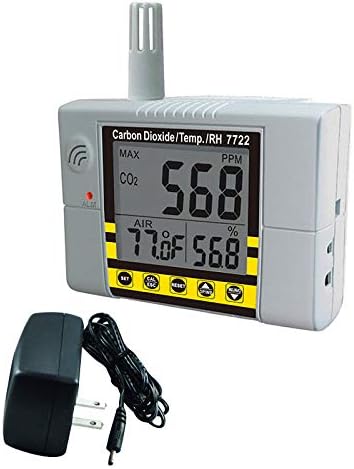 AZ7722 CO2 Gas Detector with Temperature and Humidity Test with Alarm Output Driver Built-in Relay Control Ventilation