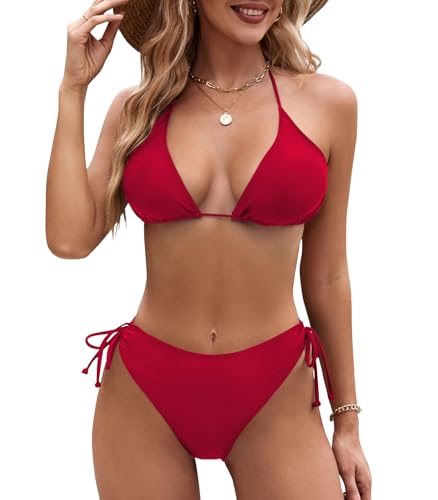Genfien Damen Bikini Set V Ausschnitt...