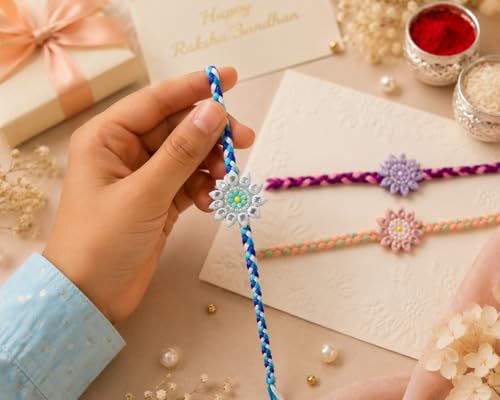 Image of rakhi gift | Rakhi for Brother | Premium Raksha Bandhan Gift Combo with Fridge Magnet, Roli Chawal & Card | Rakhi Gift Hamper Raksha Bandhan Gift |Gift Pack
