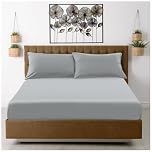 GC GAVENO CAVAILIA Fitted Sheet Single Bed (91 x 190cm) - Grey Bedding Sheets - Plain Dyed Microfiber Bed Sheets Single - (10 inch) 25cm Deep Pocket Bottom Sheet - Easycare - Wrinkle & Fade Resistant