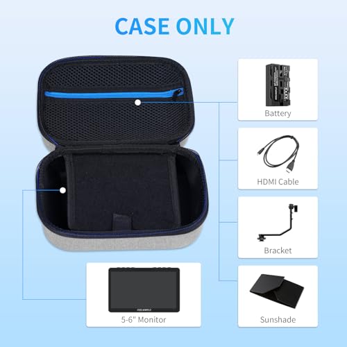 FEELWORLD Carrying Case Compatible 5-6 inch Cámara DSLR Monitor miniatura 4
