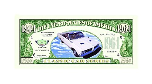 1964 Pontiac GTO Novelty Money Bill in Currency Holder - Great Gift for Classic Car Buffs