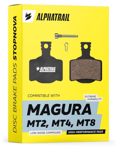 Alphatrail Bremsbeläge für Magura Typ 7 | MT2 MT4 MT6 MT8 MT Sport | geräuscharm & kontrollierter Biss | Organic Scheibenbremsbeläge Fahrrad E-Bike | StopNova