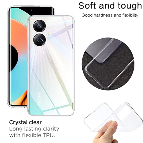 Image of for Back Case Cover Bumper Flexible Silicone Transparent Back Cover for Realme 10 Pro Plus 5G - Transparent