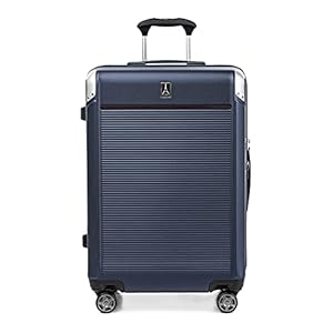 Travelpro Platinum Elite Hardside Expandable Checked Luggage, 8 Wheel Spinner, TSA Lock, Hard Shell Polycarbonate Suitcase, True Navy Blue, Checked Medium 25-Inch