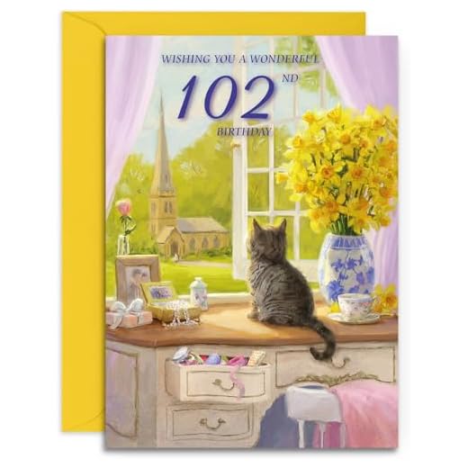 Tarjeta de cumpleaños 102 de Olivia Samuel – Primavera Día – Tarjeta de tamaño mediano brillante (A5 – 148 mm x 210 mm) con sobre despegar y sellar