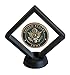 3D Floating Frame, Shadow Box, Medallion Medal Challenge Coin Chip Display Case Stand Holder Magic Suspension Box (Black - Diamond Shape)