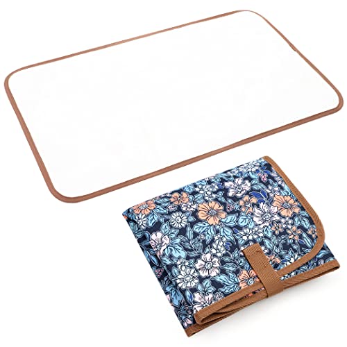 Lekebaby Foldable Baby Change Mat - Portable Travel Changing Mat with Flower Cartoon Design