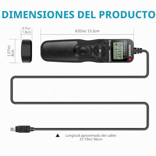 Disparador remoto digital Neewer con pantalla LCD y retardo programable 7