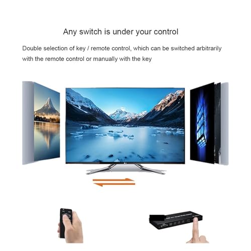 Conmutador KVM HDMI 4x1 4K con función multivisor quad para PC y PS4 5