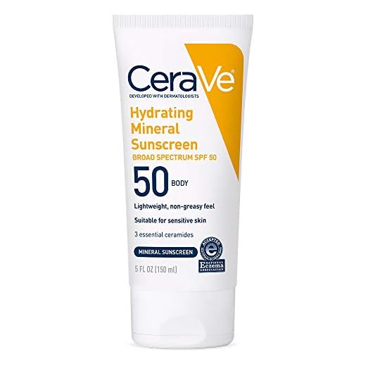 CeraVe 100% Mineral Sunscreen SPF 50 | Body Sunscreen with Zinc Oxide & Titanium Dioxide for Sensitive Skin | With Hyaluronic Acid and Ceramides | 5 oz