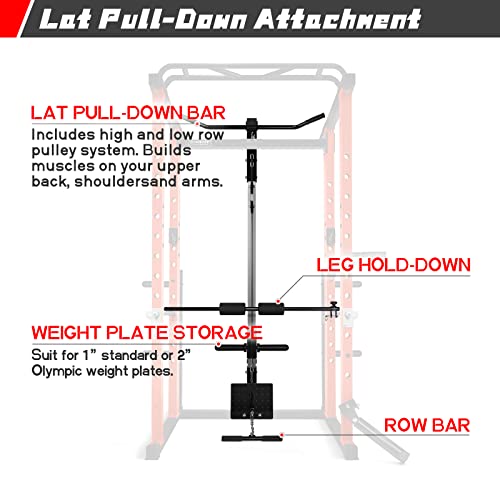 Ritfit Power Cage With Lat Pull Down And 360° Landmine, 1000Lb Capacity Power Rack Full Home Gym For Weightlifting, Come With J-Cups,Dip Bars And Other Attachments (2023 Version Ppc02)-Orange #TOP4