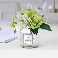 天然大理石花瓶と薔薇の造花 天然大理石花瓶と薔薇の造花