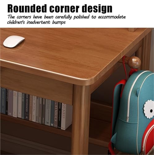Ergonomiczne biurko do biura domowego, kompaktowy stół do nauki do sypialni i gier komputerowych, 140 cm, orzech, biurko komputerowe do małych przestrzeni, stylowa stacja robocza do pisania dla