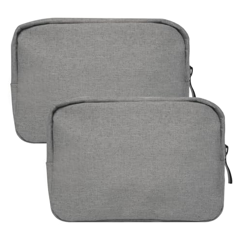 HSYAMY Small Makeup Bag For Purse, 2 Pack Nylon Travel Toiletry Pouch