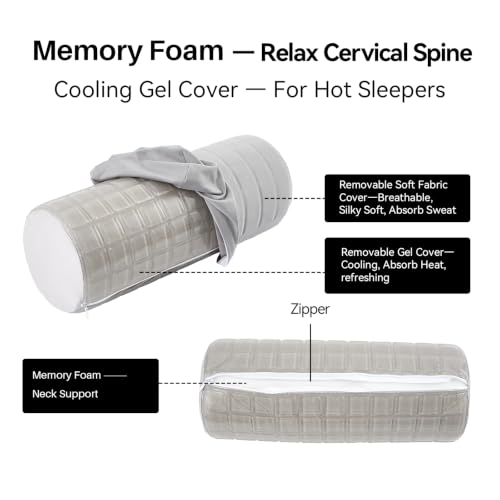 Cervical Roll Pillow with Cooling Gel Cover - image 2