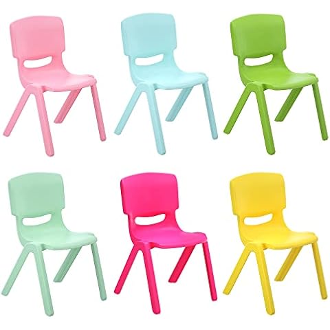 Jolitac 6PCS Colourful Stackable Chairs for Kids Cover
