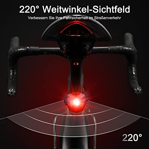 Tavaler Fahrrad Rücklicht USB-C Aufladbar Batterie Fahrradrücklichter LED Rücklicht Fahrrad Akku StVZO Zugelassen IPX4 Wasserdicht Fahrradlicht Hinten für Rennrad MTB