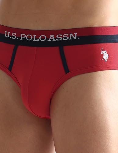 Image of U.S. Polo ASSN. Mens OET07 Dual Tone Cotton Stretch Underwear Briefs - Pack of 3