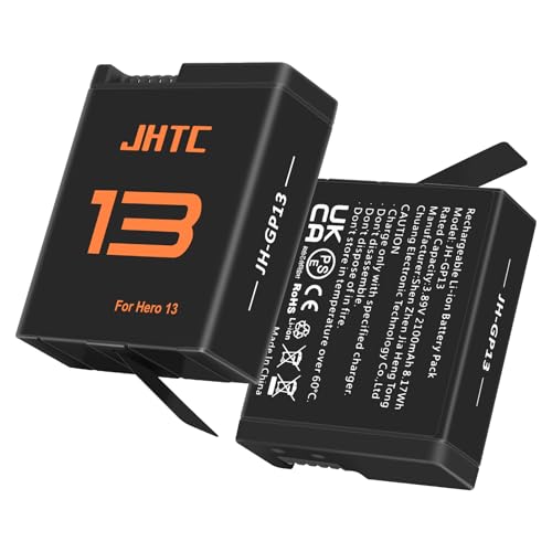 JHTC 2-Pack Battery for GoPro 13, Long Endurance, Large Capacity Batteries Support Fast Charge for...