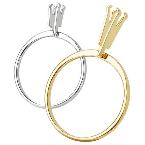 2‑Piece Wedding Ring Try‑On Tool (Gold & Silver)